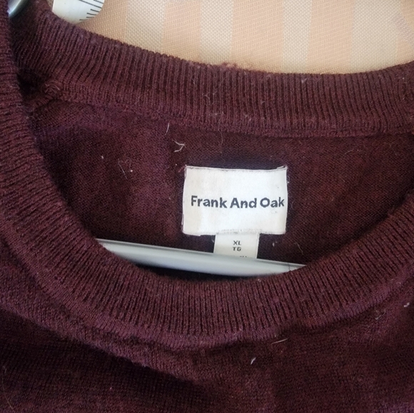 Frank&Oak Womens 100% Merino Wool Maroon Sweater - Picture 3 of 3